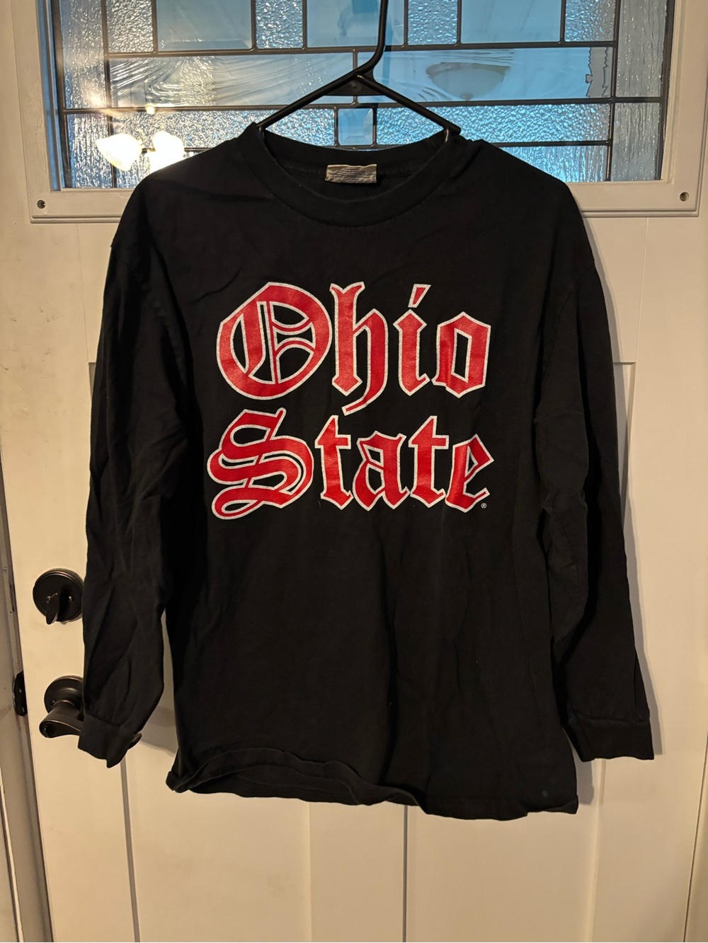 Steve & Barry's Black Long-Sleeve Shirt with Red Ohio State Graphic